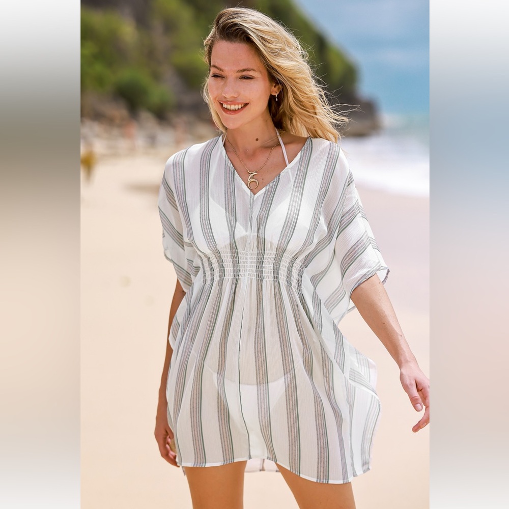 NWT Striped & Smocked Mini Cover-Up